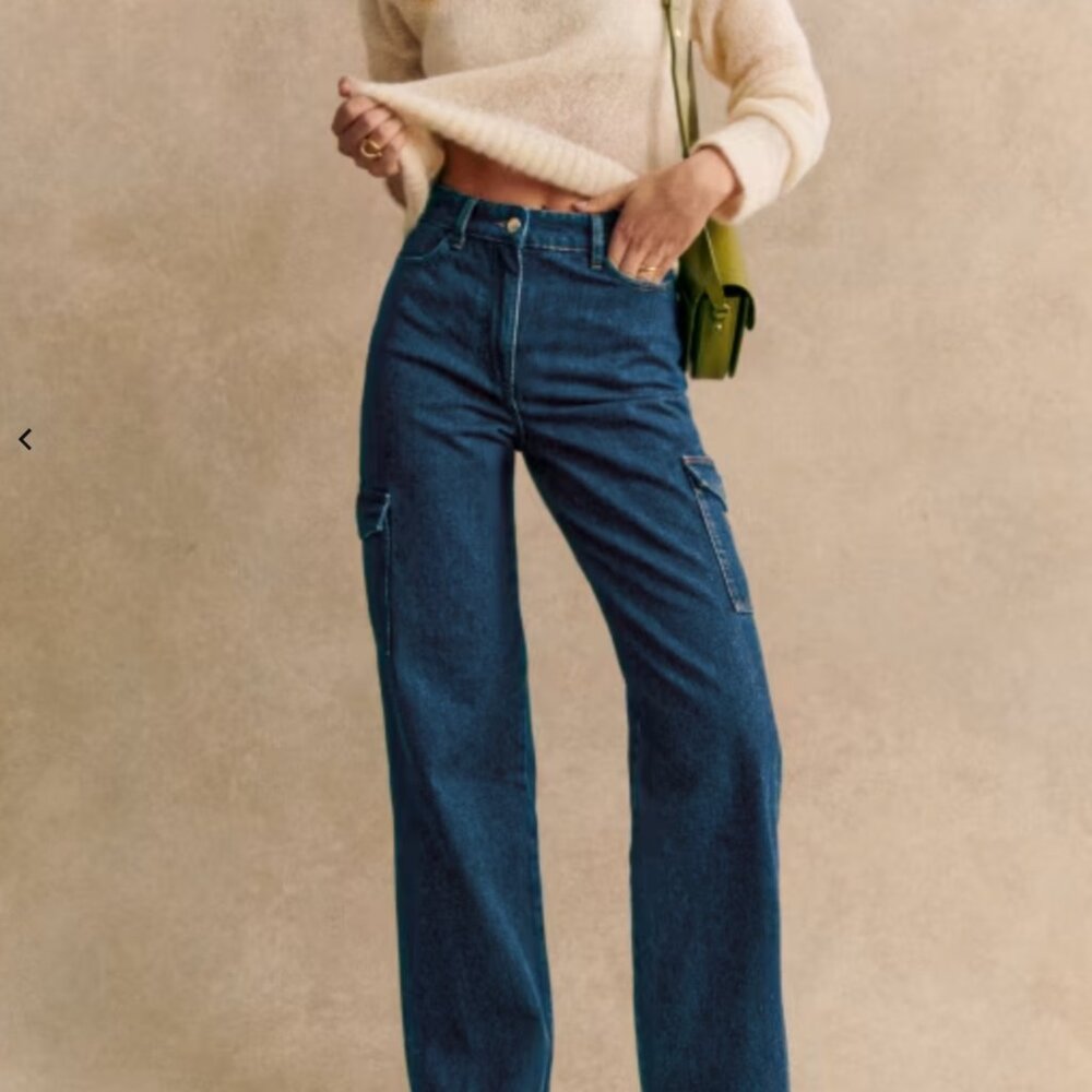 Sezane Flint Trousers Dark Blue - Size 2